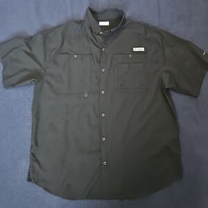 Columbia PFG Black Casual Button Down Shirt
